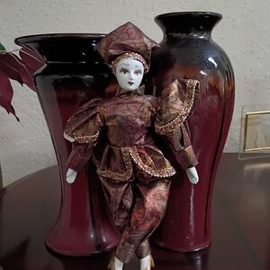 Doll with Burgundy Accents